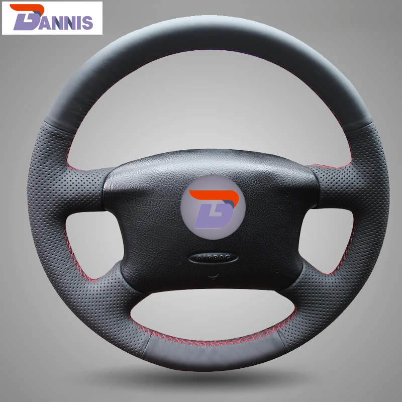 BANNIS черная искусственная кожа Сделай Сам сшитый вручную чехол на руль для Volkswagen