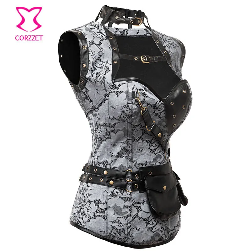 Серый винтажный корсет для похудения со стальными косточками|corset vintage|clothing