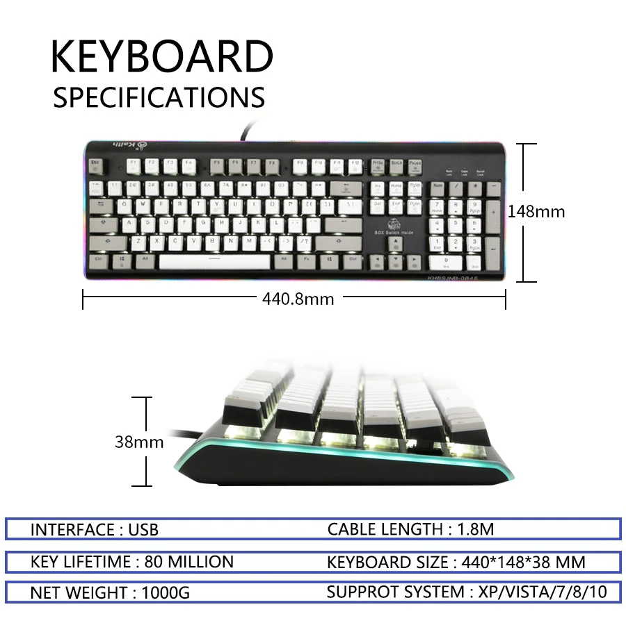 104 клавишная механическая клавиатура для планшетного компьютера PBT Keycaps Gamer Klavye USB