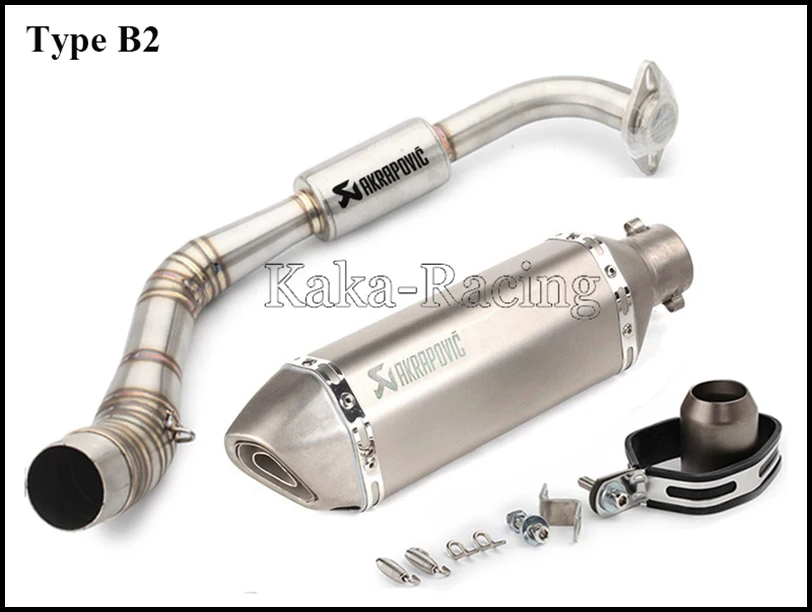 Для Yamaha NVX125 NVX155 NVX 155 125 Aerox155 мотоцикл выхлопной полной системы скольжения на трубы с Akrapovic выхлопной глушитель - Цвет: Type B2