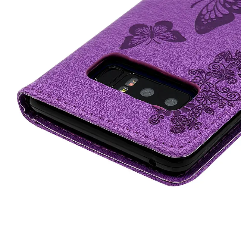 Алмазный чехол для телефона для Sasmung Galaxy Note 8, блестящие стразы с бабочкой, подставка из искусственной кожи, чехол-кошелек, оболочка, Капа для Note8