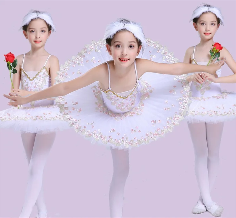 

Professional Ballet Tutu Child Swan Lake Costume White Red Ballet Dress for Children Pancake Tutu Girls Dancewear