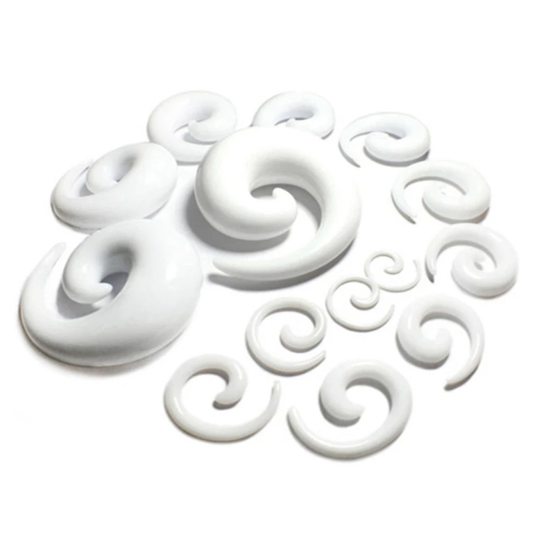 Черно-белый акриловый спиральный конический туннель для тела в стиле панк