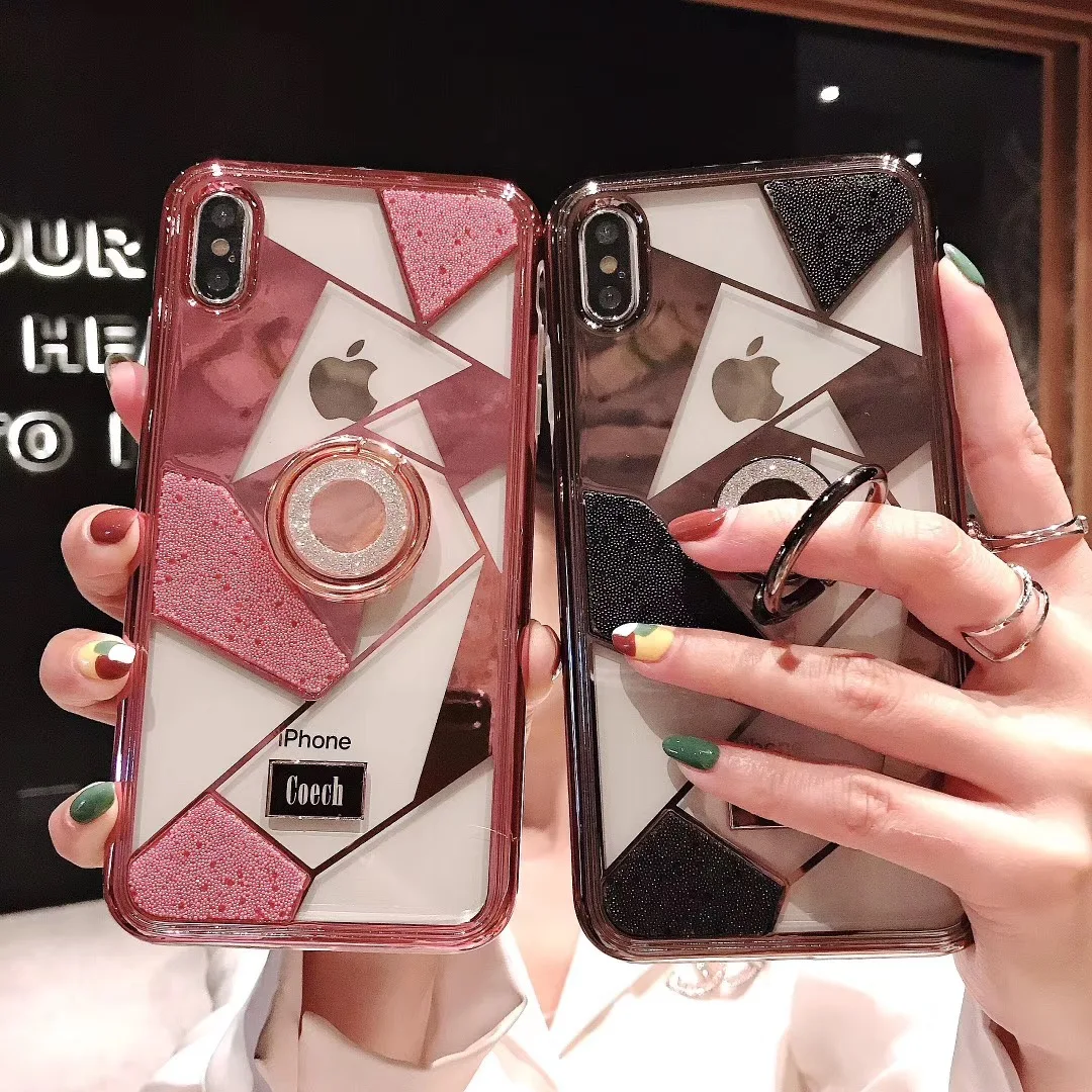 Модный 3d геометрический Блестящий женский чехол для телефона для Iphone X Xs Max Xr 10 8 7 6 6s Plus Роскошный Матовый Мягкий силиконовый чехол