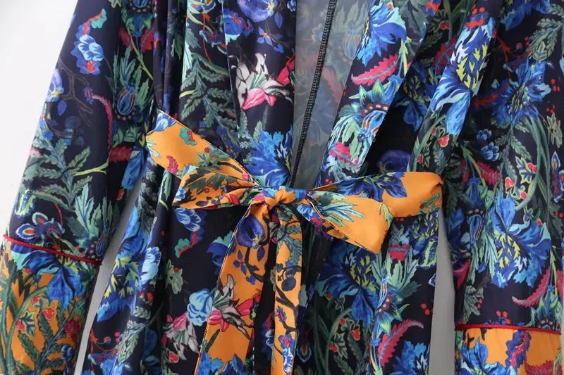 OMCHION Blusas Mujer 2018 весеннее кимоно с длинными рукавами и цветочным принтом в стиле