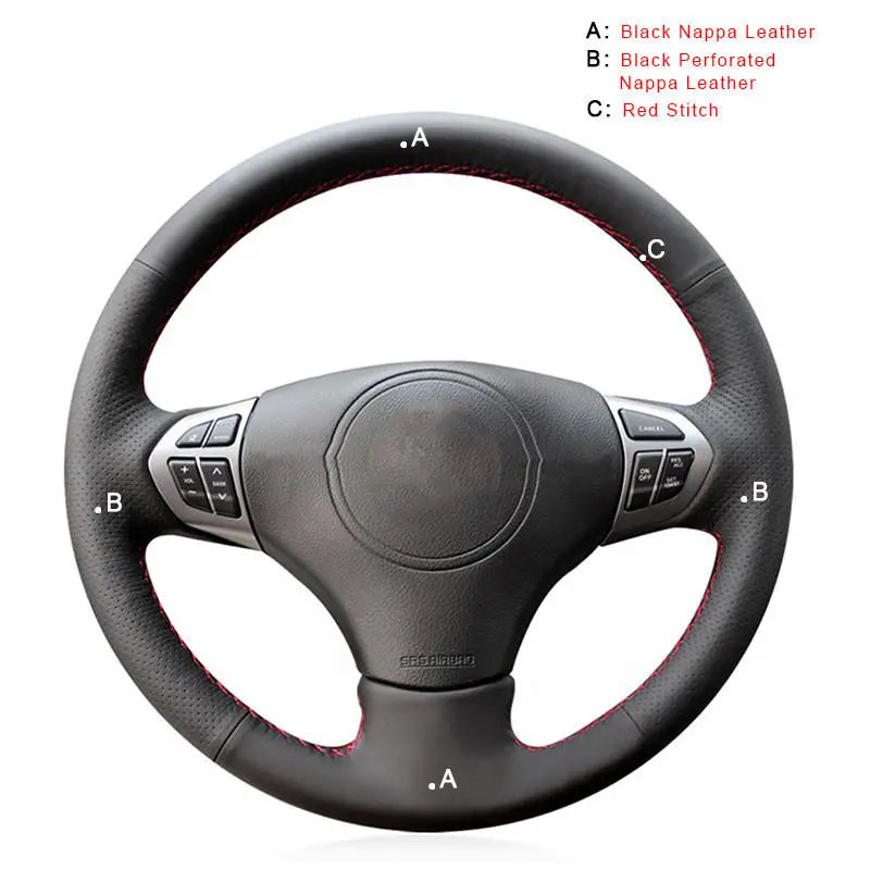 Top Layer Leather Автомобильная оплетка на руль для Suzuki Grand Vitara 2006 2007 2008 2009- 2007-2013 diy авто аксессуары для интерьера - Название цвета: Top Layer Leather