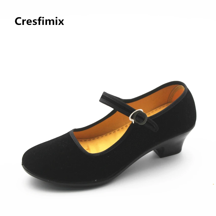 Туфли Cresfimix женские Повседневные Удобные холщовые с ремешком и пряжкой модные в