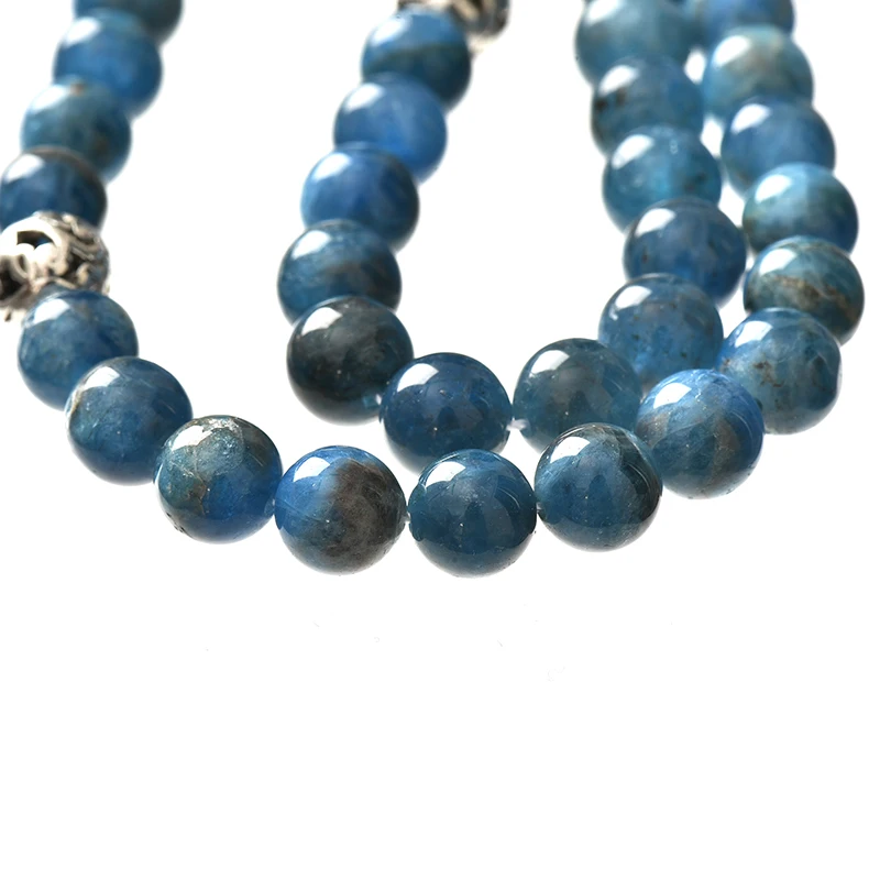 Темно-синие круглые апатитные каменные бусины 8 мм молитвенные для Розария