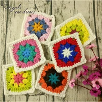 30pcslot clothes headwear accessories handmade crocheted doilies 9cm colorful placemat vintage look coaster pad appliqued patch