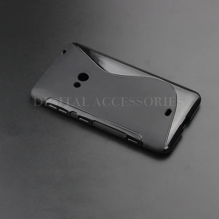 Черный тонкий мягкий Противоскользящий чехол из ТПУ с S образной линией для Nokia 625