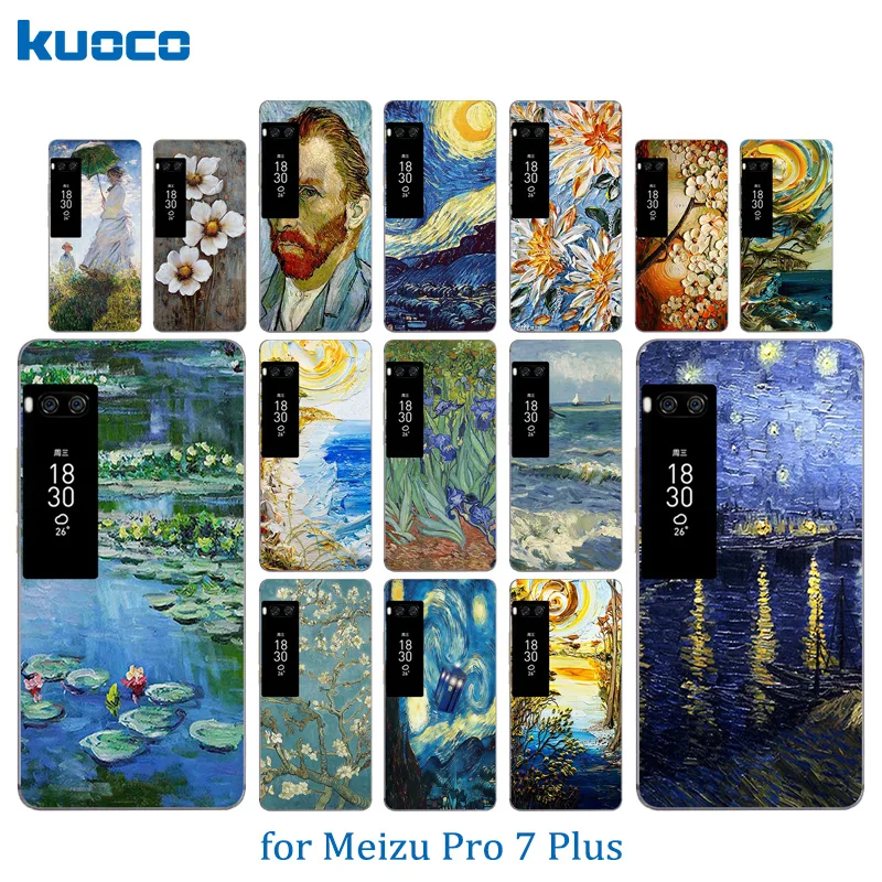Силиконовые ТПУ чехлы для телефонов 5 7 дюйма Meizu Pro Plus чехол Ван Гог шаблон Fundas