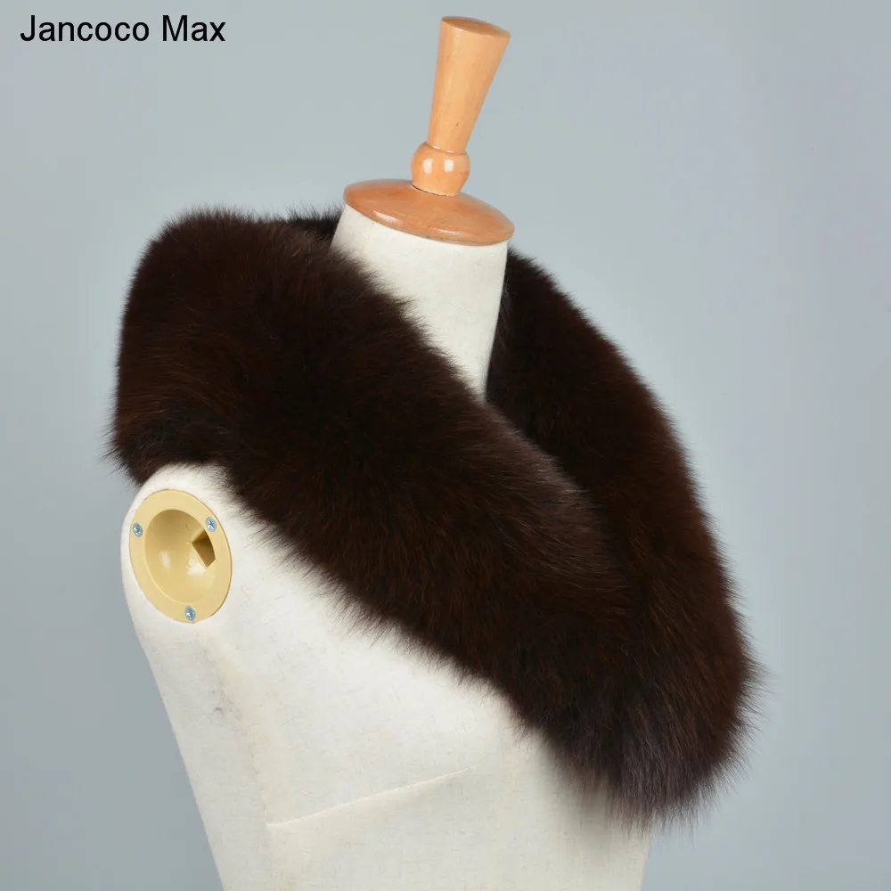 Jancoco Max* натуральный Лисий мех большой воротник шарф женский модный стиль магнит шали осень зима воротники S7205