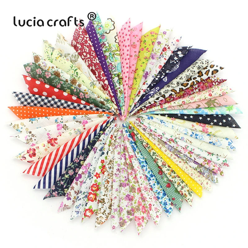 Lucia crafts 15 шт/50 шт случайный смешанный хлопок ткань печатная Лоскутная Ткань