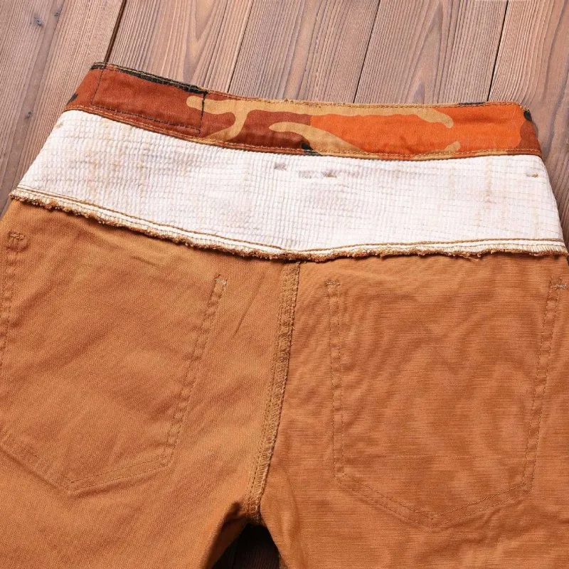 Мужские джинсы с 3D принтом винтажные камуфляжные на молнии модные уличные прямые