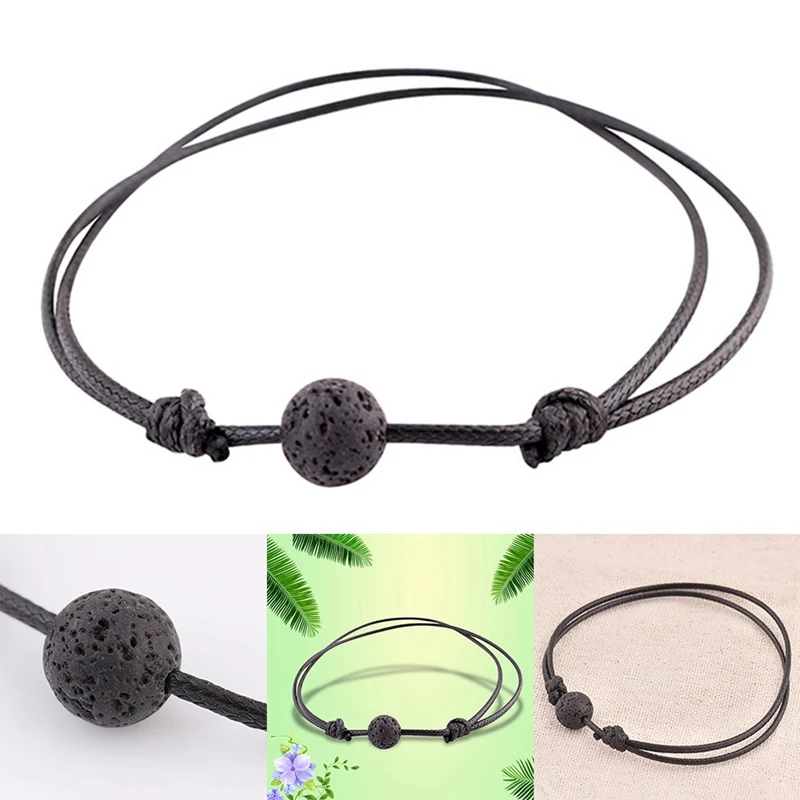 Новые модные украшения мужской браслет из черной лавы энергии камня Будда бусин
