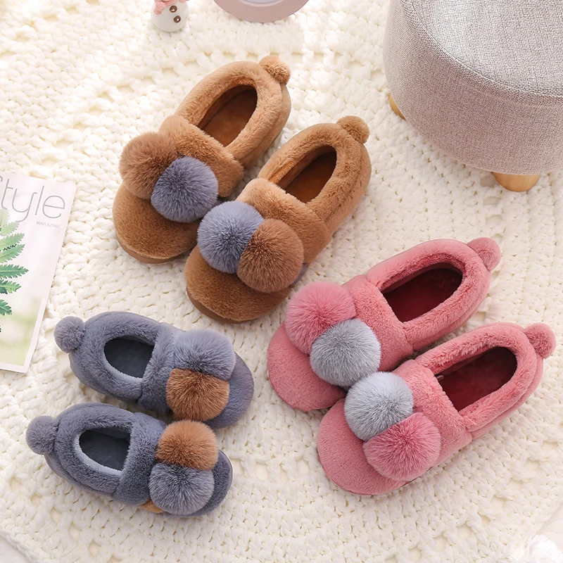 Детские домашние тапочки зимняя детская хлопковая обувь для мальчиков и девочек