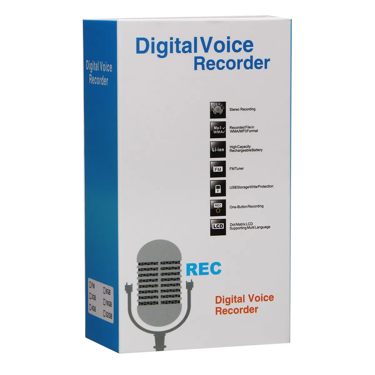 LEORY Mini 8 ГБ Цифровой диктофон Звук Аудио Портативный многоязычный с динамиком USB MP3