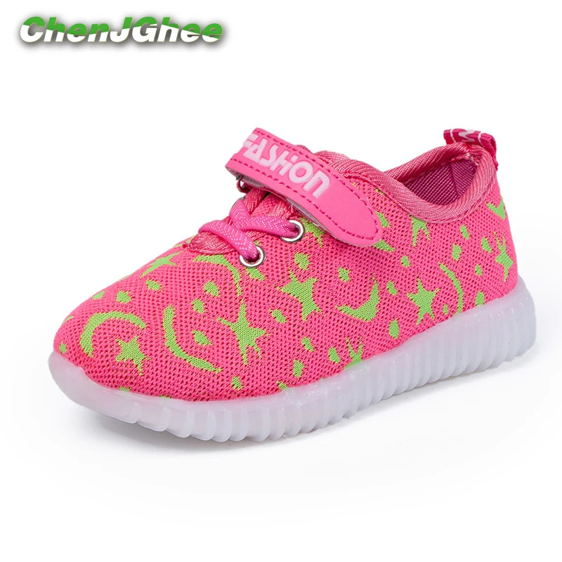 Mumoresip Soft Kids New Fashion Children Shoes With LED Light Up Luminous Glowing Sneakers Toddler Baby Boys Girls | Детская одежда и
