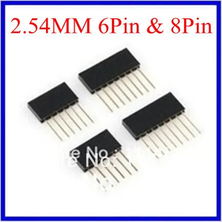 

80 шт. 2,54 мм 6Pin & 8Pin 10 мм в длину иглы наружный коллектор полосы стекируемые Заголовок для arduino W5100 6p 8 длинные иглы Женский комплект