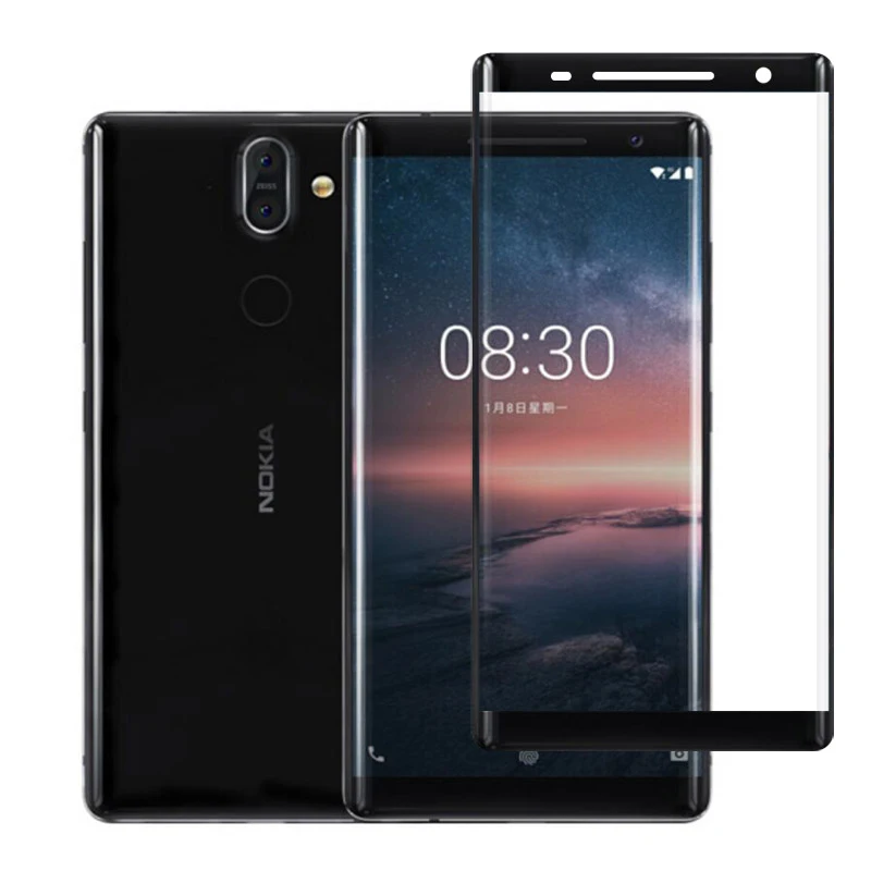 3D изогнутое закаленное стекло для Nokia 8 Sirocco Полное покрытие экрана