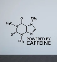 powered by caffeine wall decal coffee poster office decor caffeine molecule sign vinyl stickers wallpaper home decoration g365
