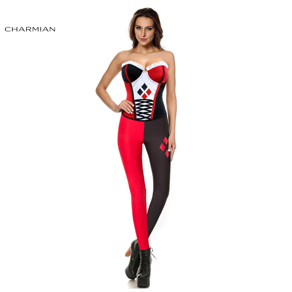 Charmian Miss Joker holloween костюм для женщин сексуальный взрослый Джокера нарядное платье