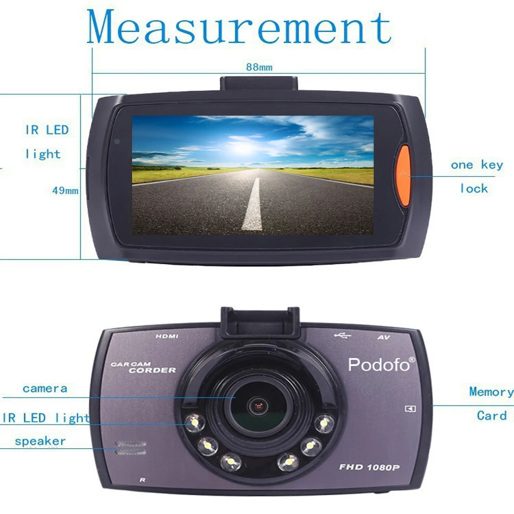 Автомобильный видеорегистратор AMPrime A2 G30 Full HD 1080P камера с обзором 140 градусов для