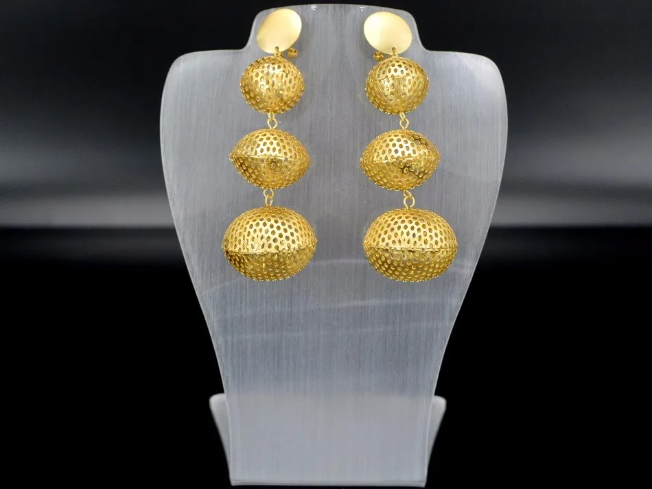Sunny Jewelry, модное ювелирное изделие,, длинные висячие большие болтающиеся серьги для женщин, высокое качество, тройные шарики, полые, вечерние, на каждый день