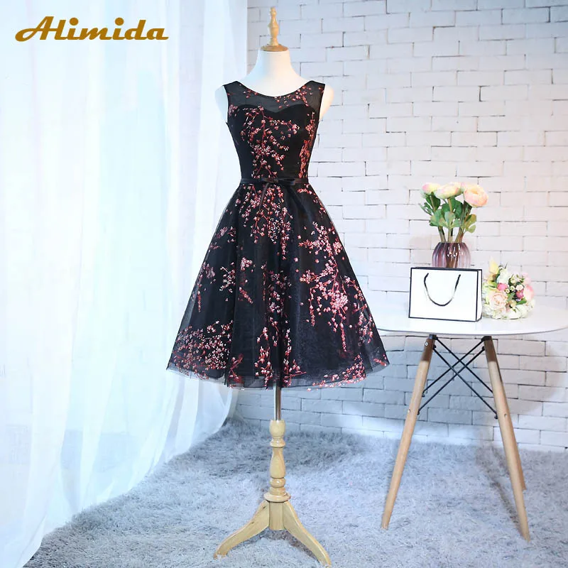 Aswomoye, короткое вечернее платье,, рукав-крылышко, а-силуэт, платья для выпускного вечера, бант, пояс, аппликация, вышивка, сексуальные вечерние платья, robe de soiree