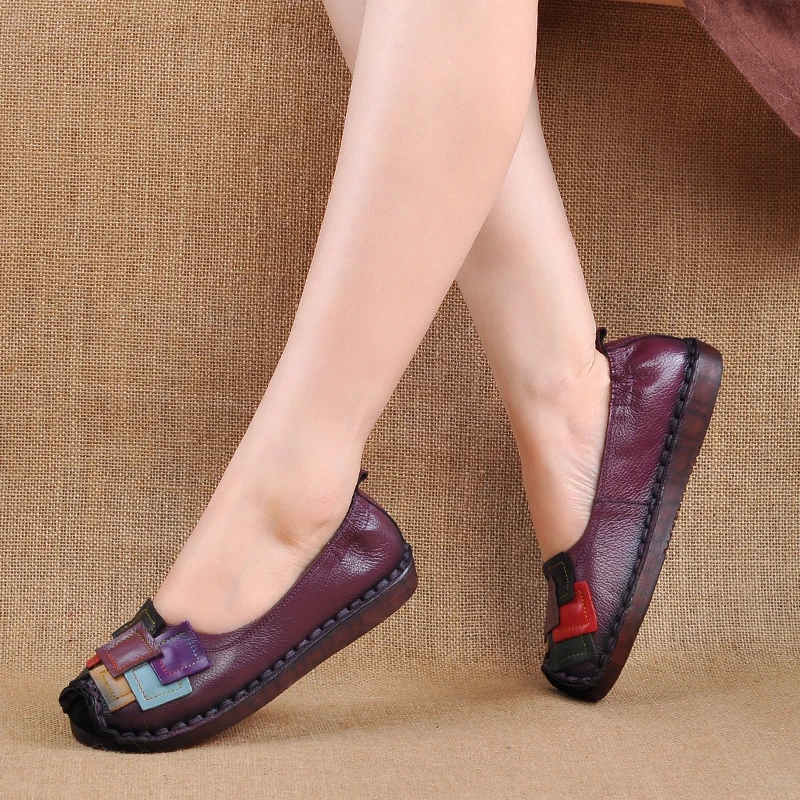 2018 Модные женские туфли Пояса из натуральной кожи Лоферы для женщин Для