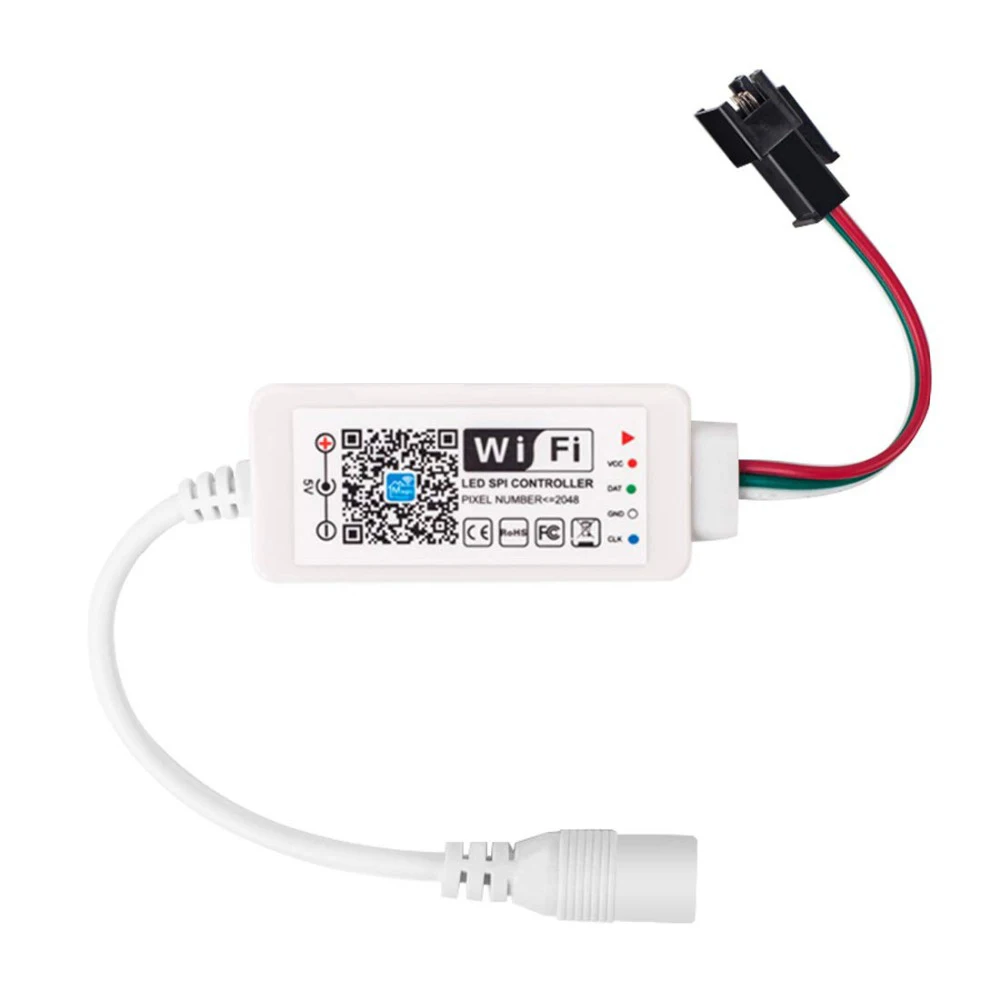 DC5-24V Мини Wifi WS2811 WS2812B RGB Светодиодная лента светильник управление Лер Amazon Alexa/Google Phone умный голос IOS/Android приложение управление