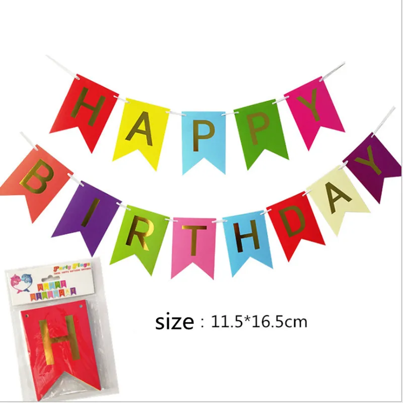 Banner Multicolor 16 дюймов с днем рождения воздушный шар набор письмо фольга День Рождения украшения дети розовое золото конфетти с днем рождения шары Дети - Цвет: Banner Multicolor
