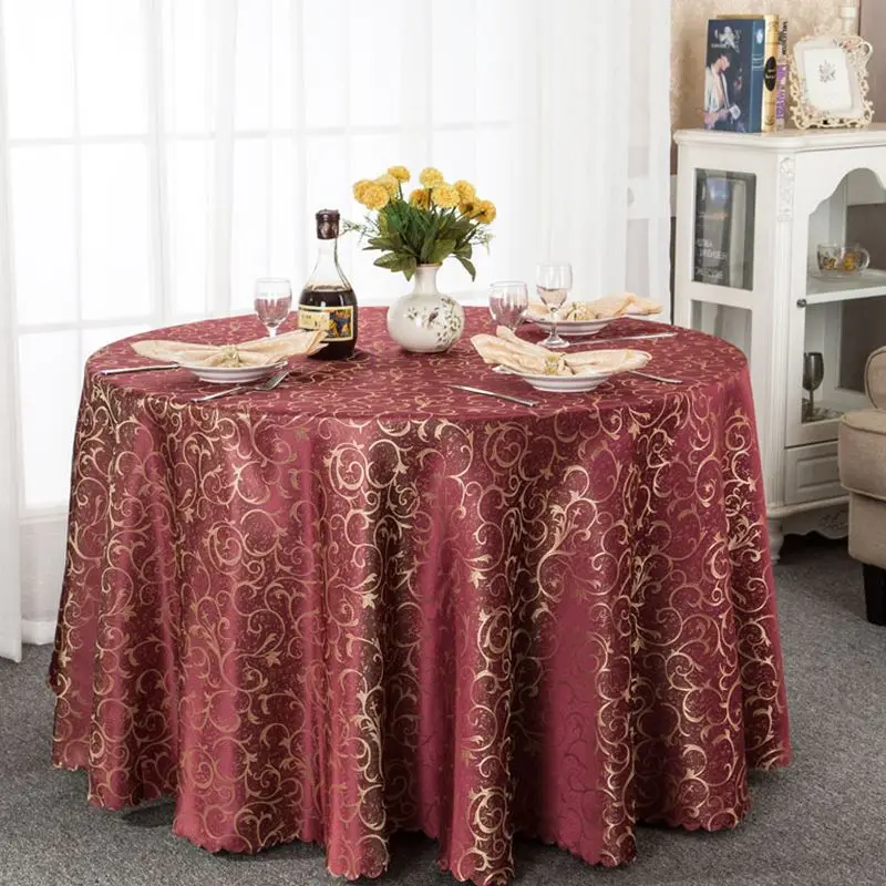 Круглая прямоугольная скатерть из полиэстера столовая посуда экономичная