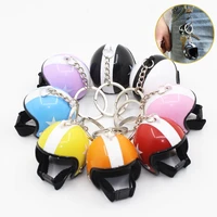 16 color motorcycle helmet key chain creative cute candy plastic safety car toy bag pendant ring jewelry friend gift