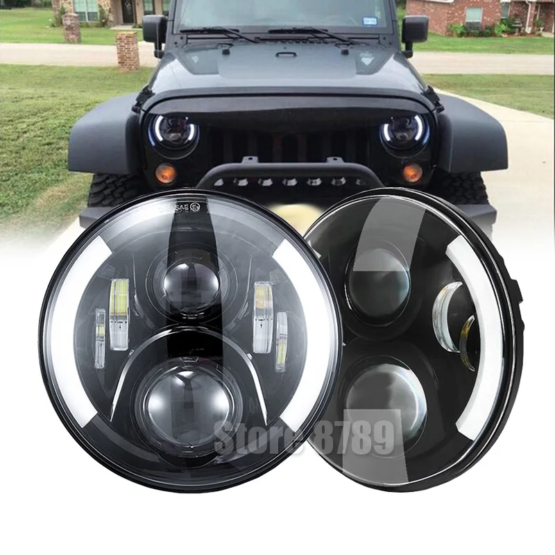 Автомобильные аксессуары круглые фары для Jeep Wrangler 7 &quotдюймовый проектор H4