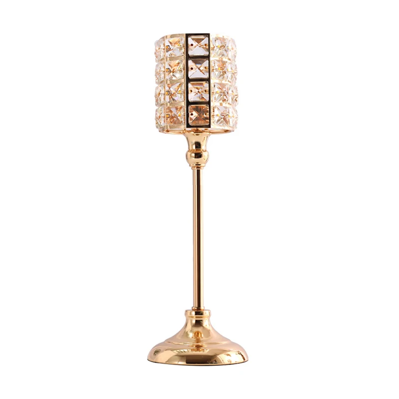 Gold L Candle Holders Nordic Candlestick Ornaments Gold Crystal Candle Holders Table Candlestick for Home Christmas Decoration - Цвет: Gold L