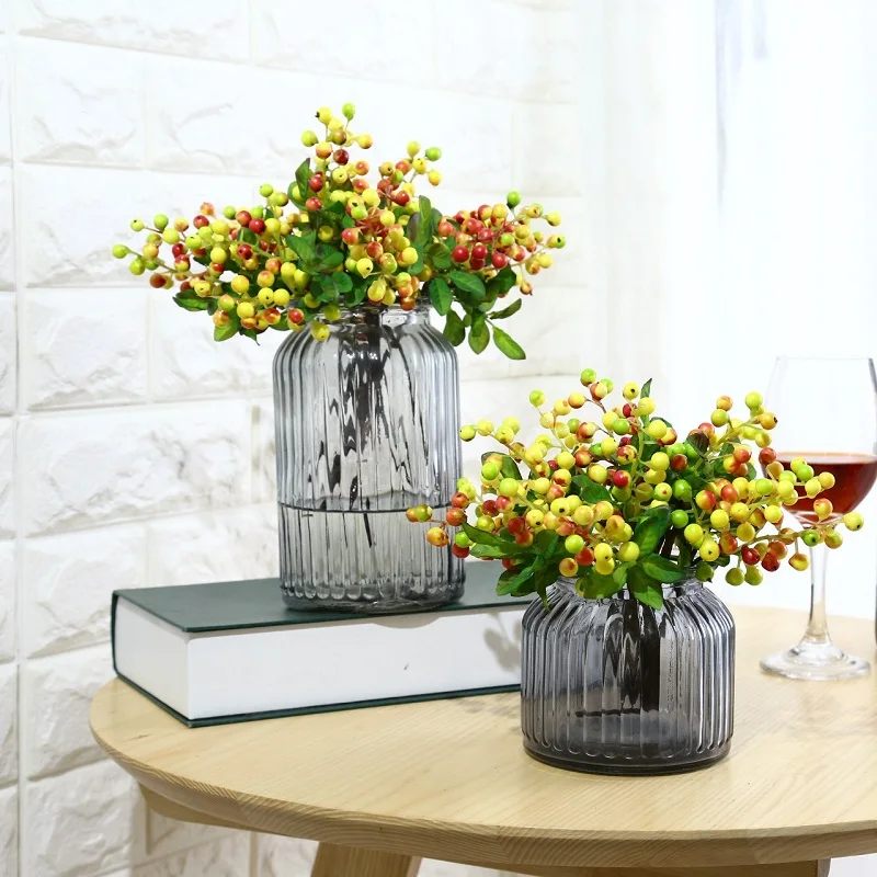 25cm Artificial Flowers Berries Simulation Mini Cherry Blueberry Real Touch Fruits Floral Wedding Home Decoration Fake Plants | Дом и сад