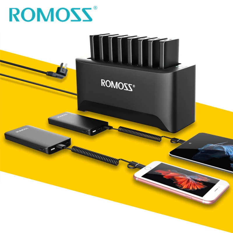 Пауэрбанк ROMOSS 8 шт. 10000 мАч + зарядных кабелей 2 в 1|power bank|power chargerbank power |