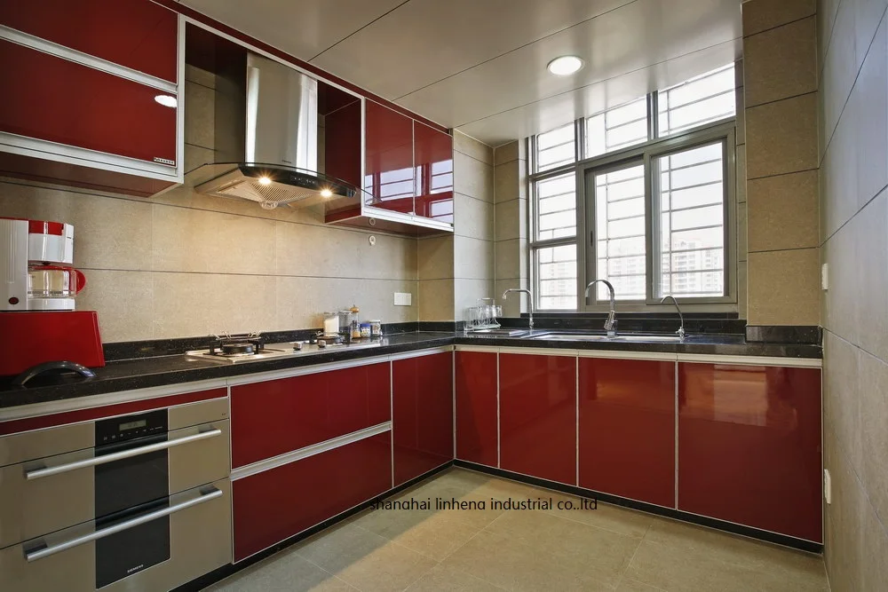 Фото Глянцевый/лаковый кухонный шкаф mordern(LH LA077)|lacquer kitchen cabinet|kitchen cabinetlacquer cabinet |