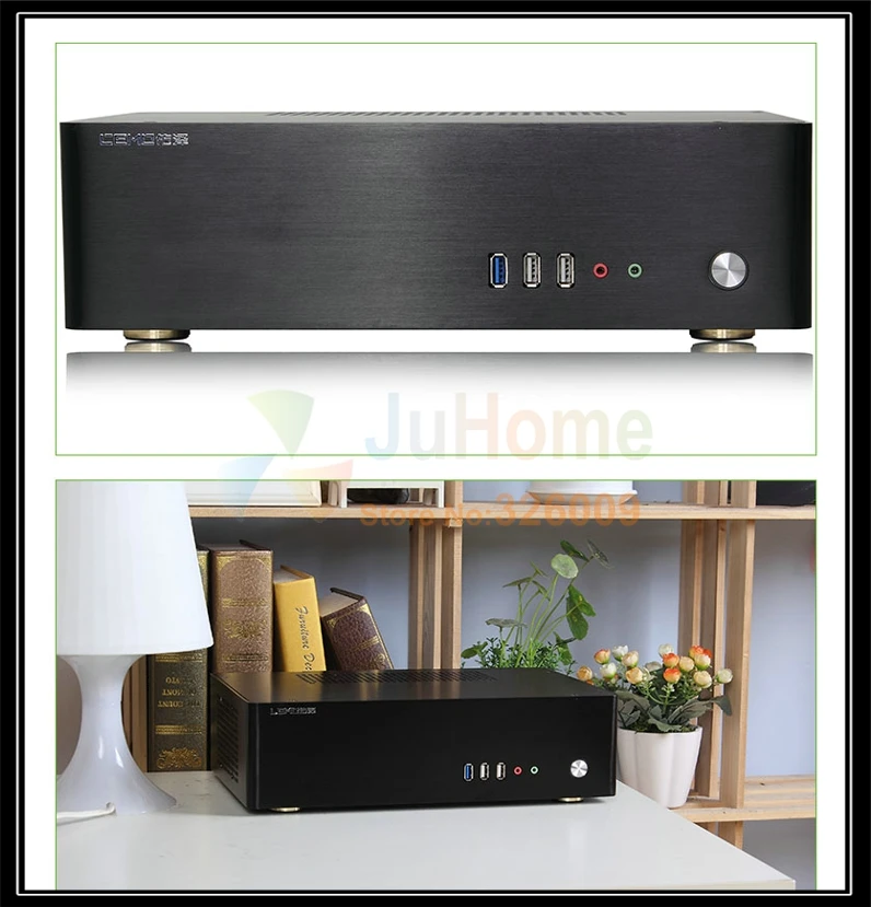 HTPC ITX мини чехол с мощностью 300 Вт USB3.0 3 5 ''HDD 2 слота PCI алюминиевый для