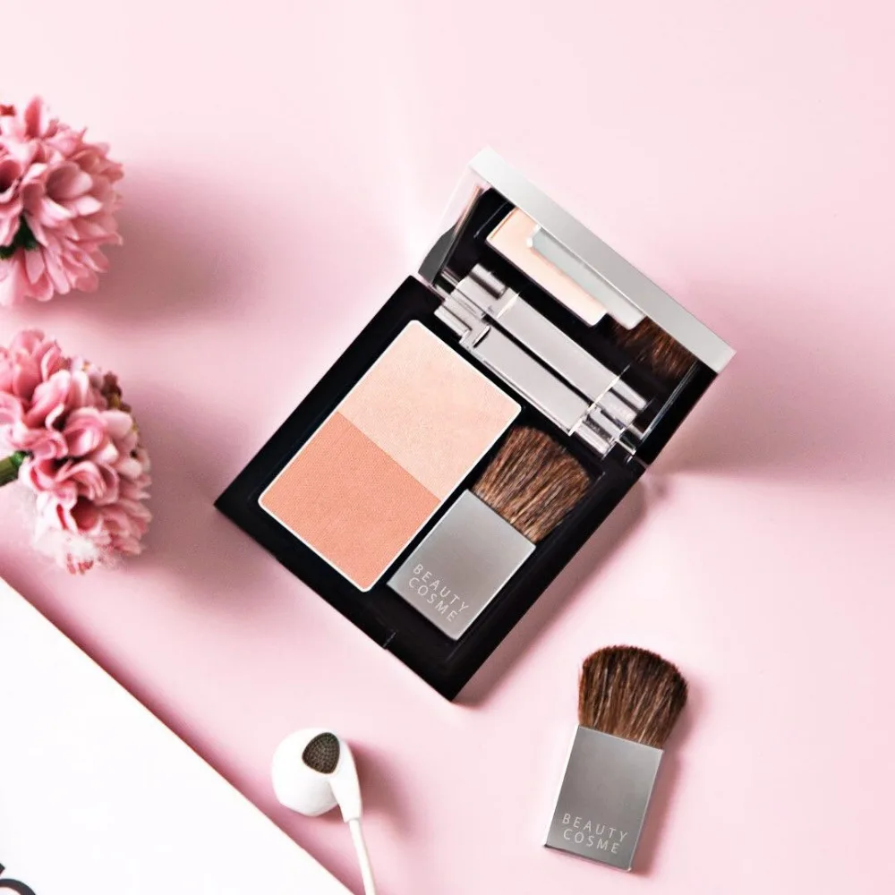 Оригинальные Румяна xiaomi mijia Beauty cosme натуральный розовый двухцветный дизайн с