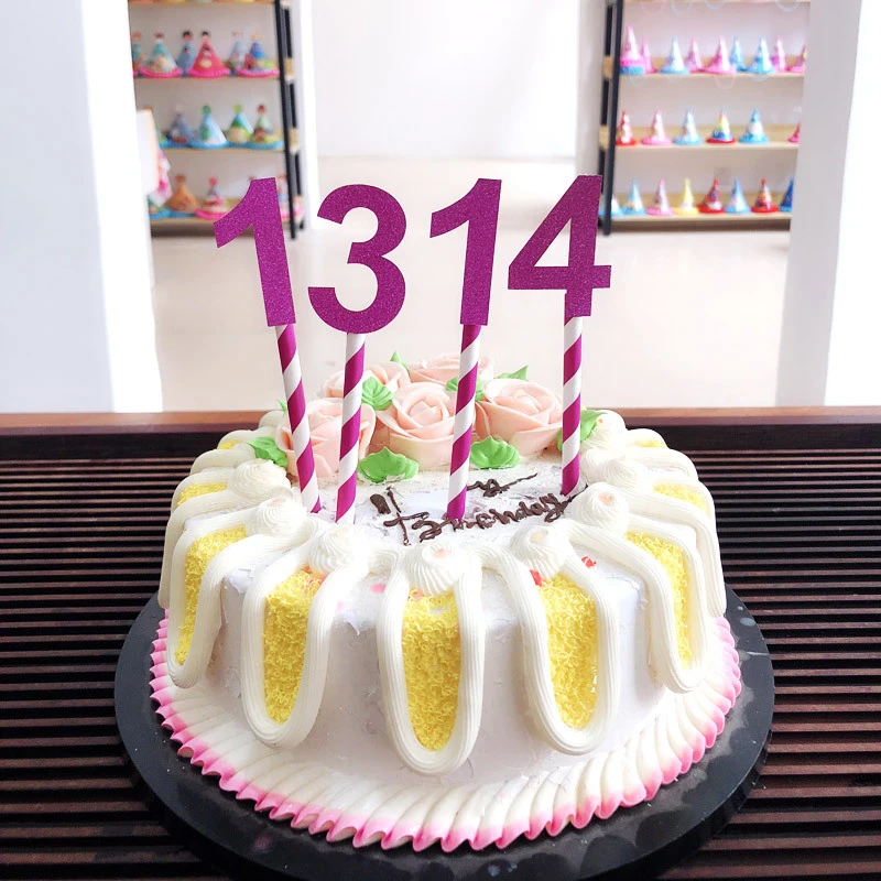 2bags 20pcs DIY Number Stick Cake Decor Ice-cream Cupcake Toppers Picks Boy Girl Kids Birthday Party Festival Dessert | Дом и сад