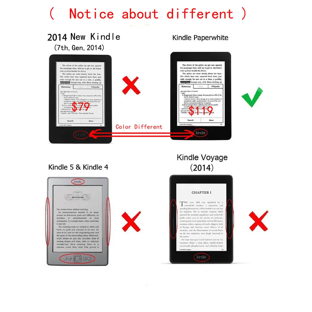 Кожа Смарт обложка книги магнит закрытие для Amazon Kindle Paperwhite 2 3 2016 2015 2014 2013 2012 Case