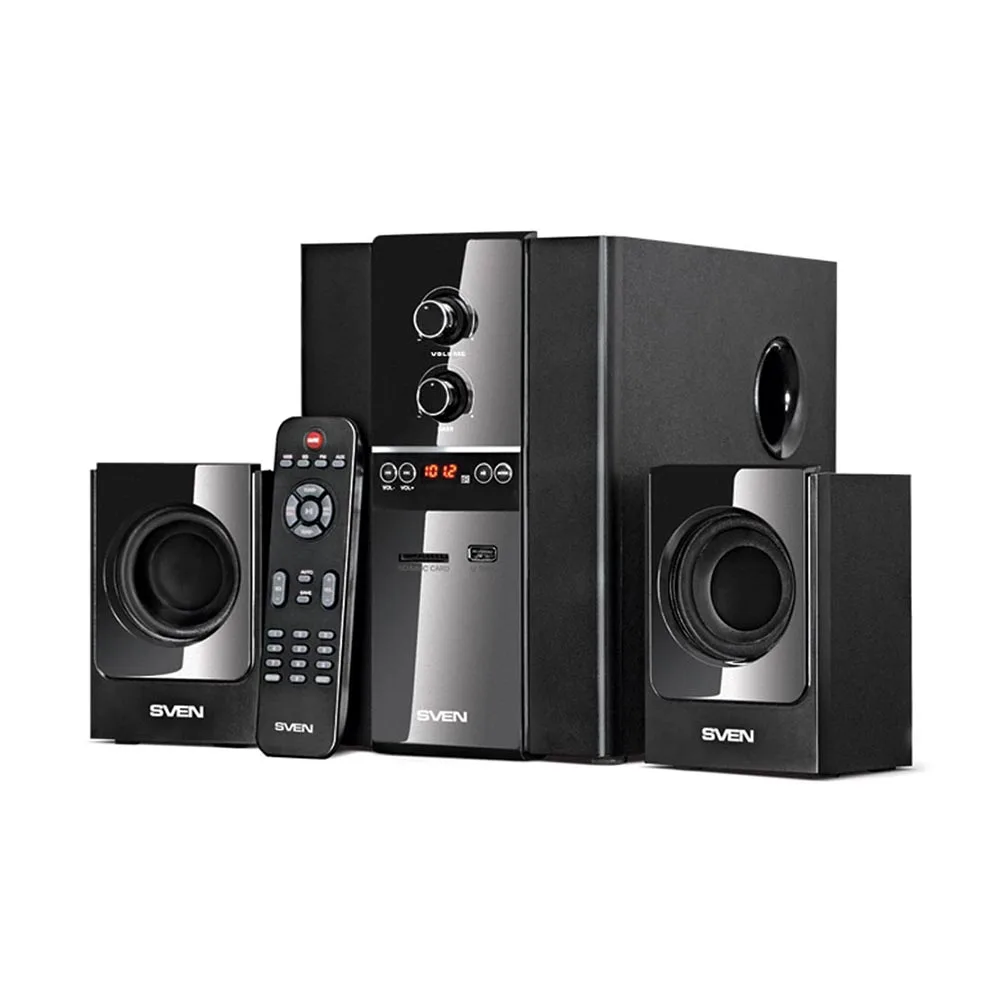 Колонки 2.1 ( с сабвуфером) AC MS 1820 черный (40Вт FM тюнер USB/SD дисплей ПДУ)|Колонки для