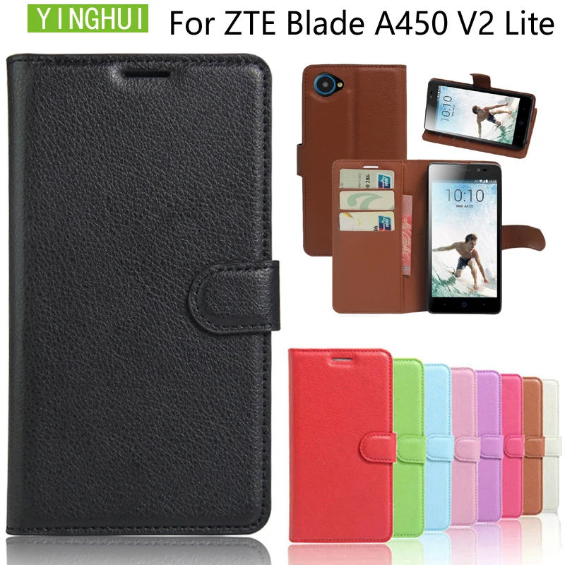 

Cover For ZTE Blade V2 Lite Case Wallet Style Leather Mobile Protective Back Cover Phone Bag Cases For ZTE Blade A450 cover case