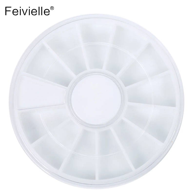 Feivielle 5 шт. 6 см пустая белая вращающаяся колесная коробка 12 ячеек чехол