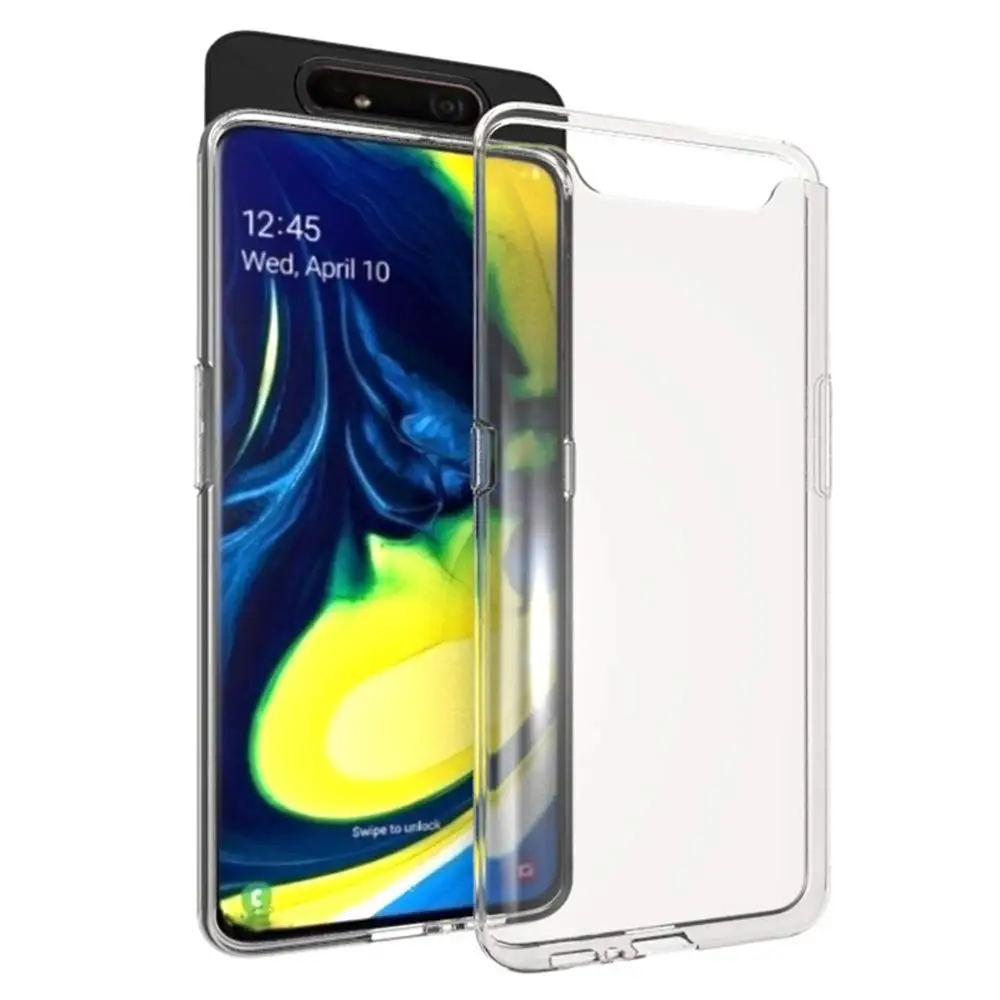 Прозрачный Мягкий Силиконовый ТПУ чехол для samsung Galaxy A80/A90 чехол на заднюю панель мобильного телефона 360 Защитный samsung A80 прозрачная Броня
