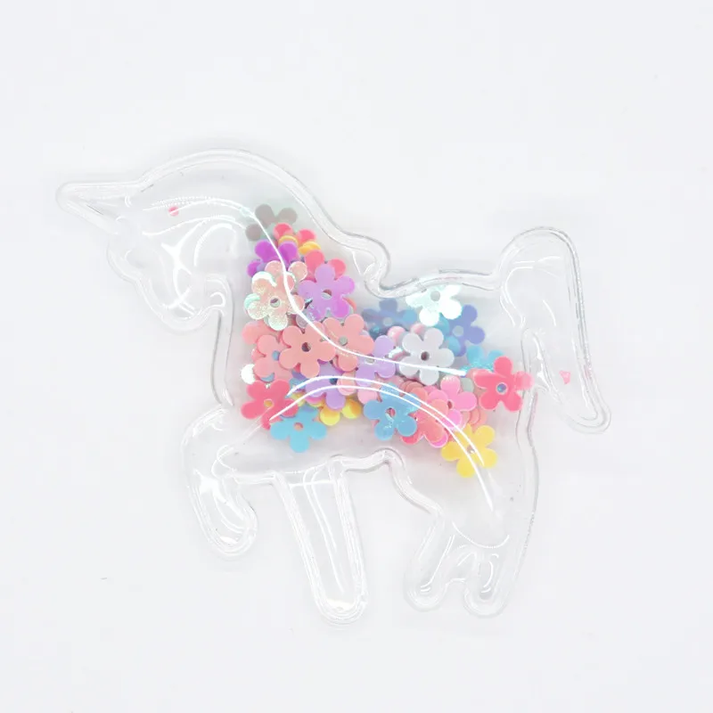 10PCS Transparent Plastic Bag With Colorful Sequins For Hair Clips, DIY Craft Decoration Accessories Y19060401