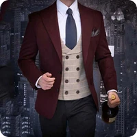 classic slim groomsmen peak lapel groom tuxedos men suits weddingprom best man blazer jacketpantstievest a246