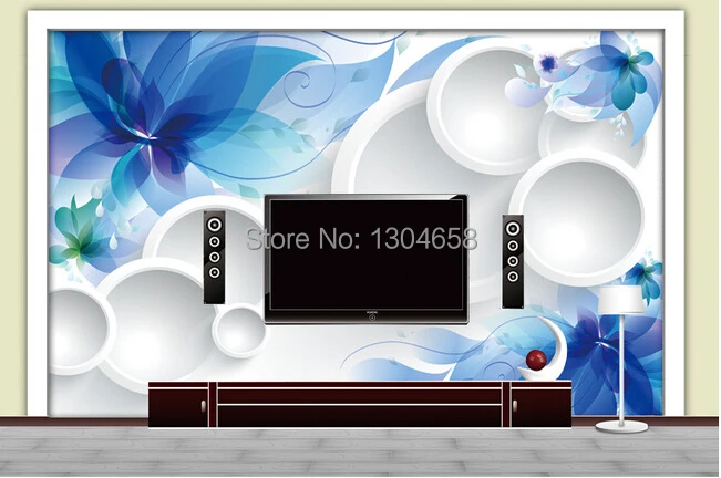 Пользовательские 3 d современные и контрактные росписи абстрактные цветы круг